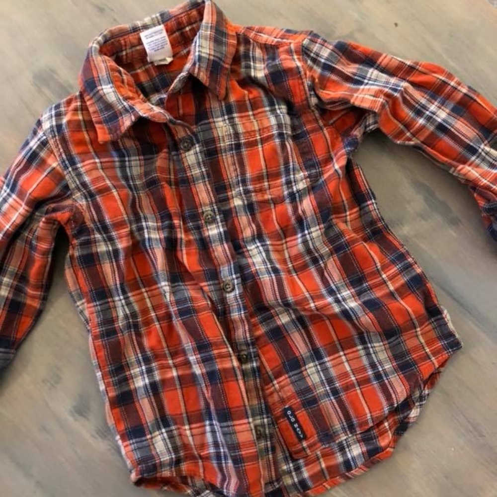 Old navy orange flannel size 5T